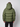 A person stands facing away from the camera, wearing the PROJEK RAW Mens Quilted Ecofill Puffer with hood in olive green and black pants, set against a plain light gray background.