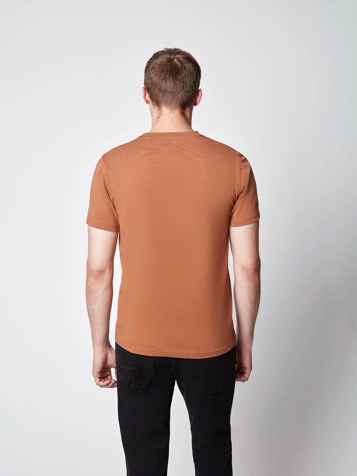 T-SHIRT À MANCHES COURTES EN COTON LIQUIDE POUR HOMME