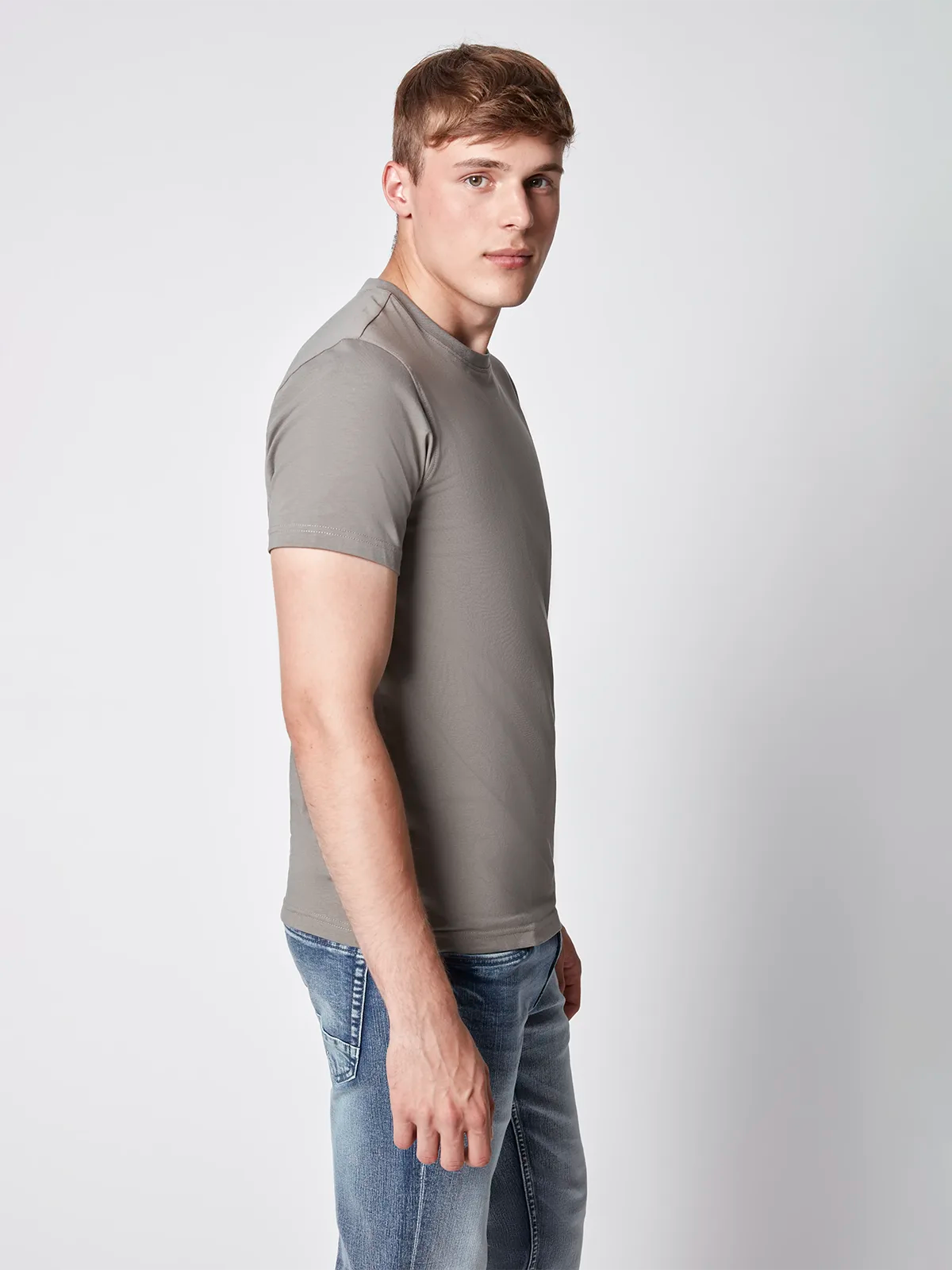 T-SHIRT À MANCHES COURTES EN COTON LIQUIDE POUR HOMME