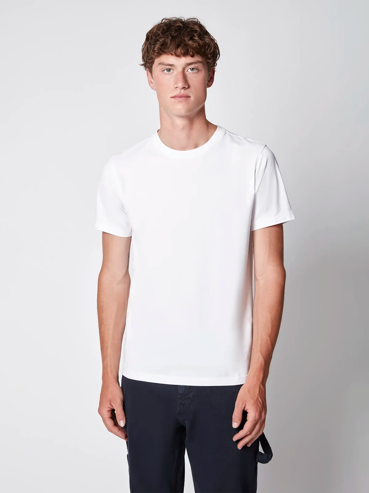 T-SHIRT À MANCHES COURTES EN COTON LIQUIDE POUR HOMME