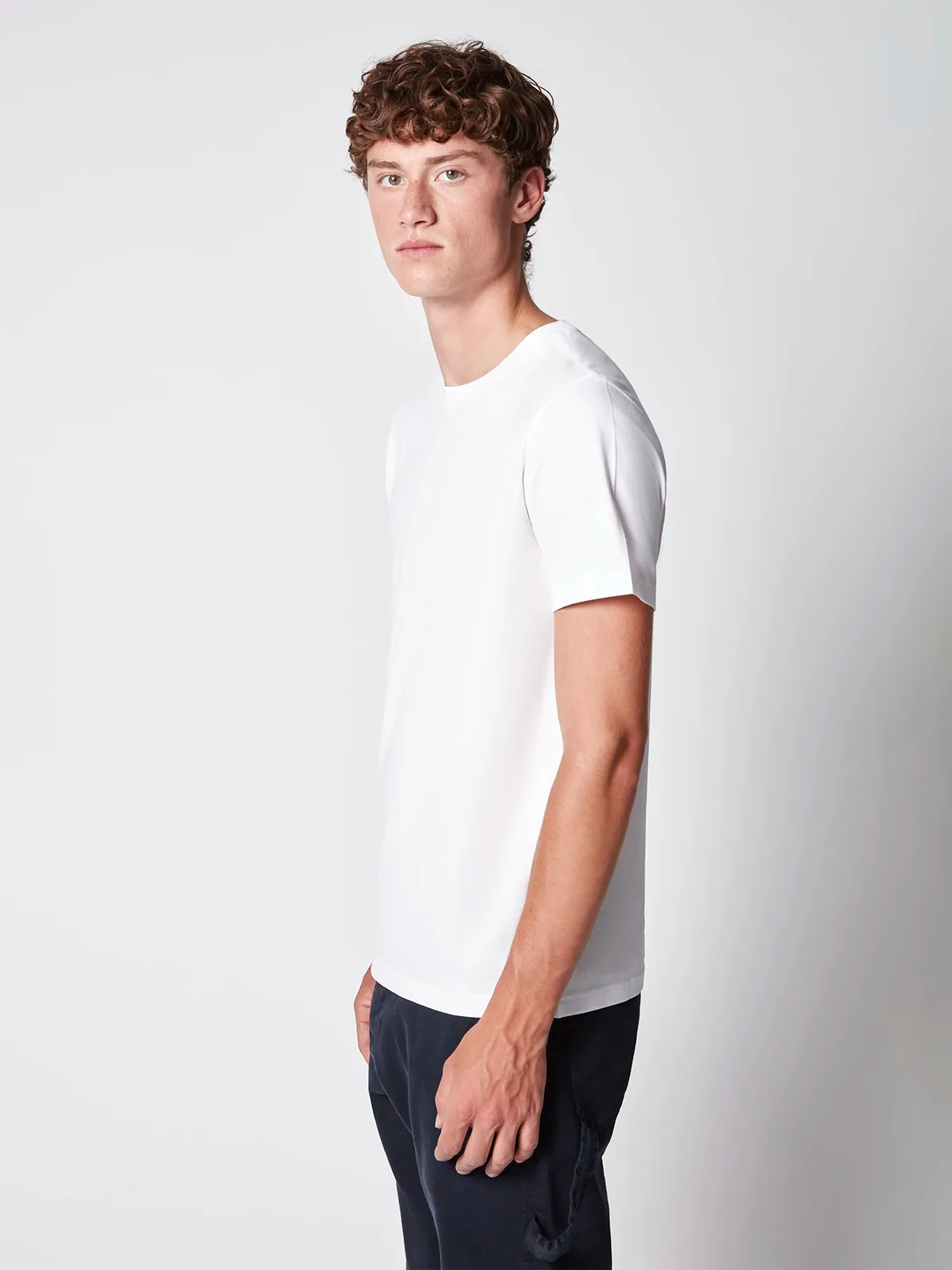 T-SHIRT À MANCHES COURTES EN COTON LIQUIDE POUR HOMME