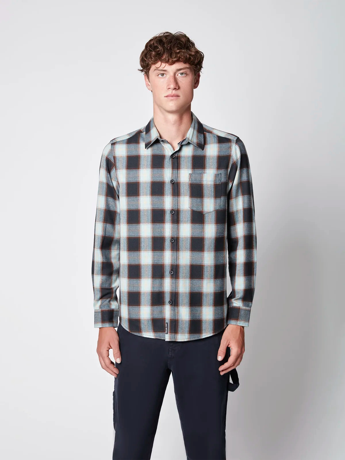 CHEMISE BOUTONNÉE À CARREAUX À MANCHES LONGUES POUR HOMME