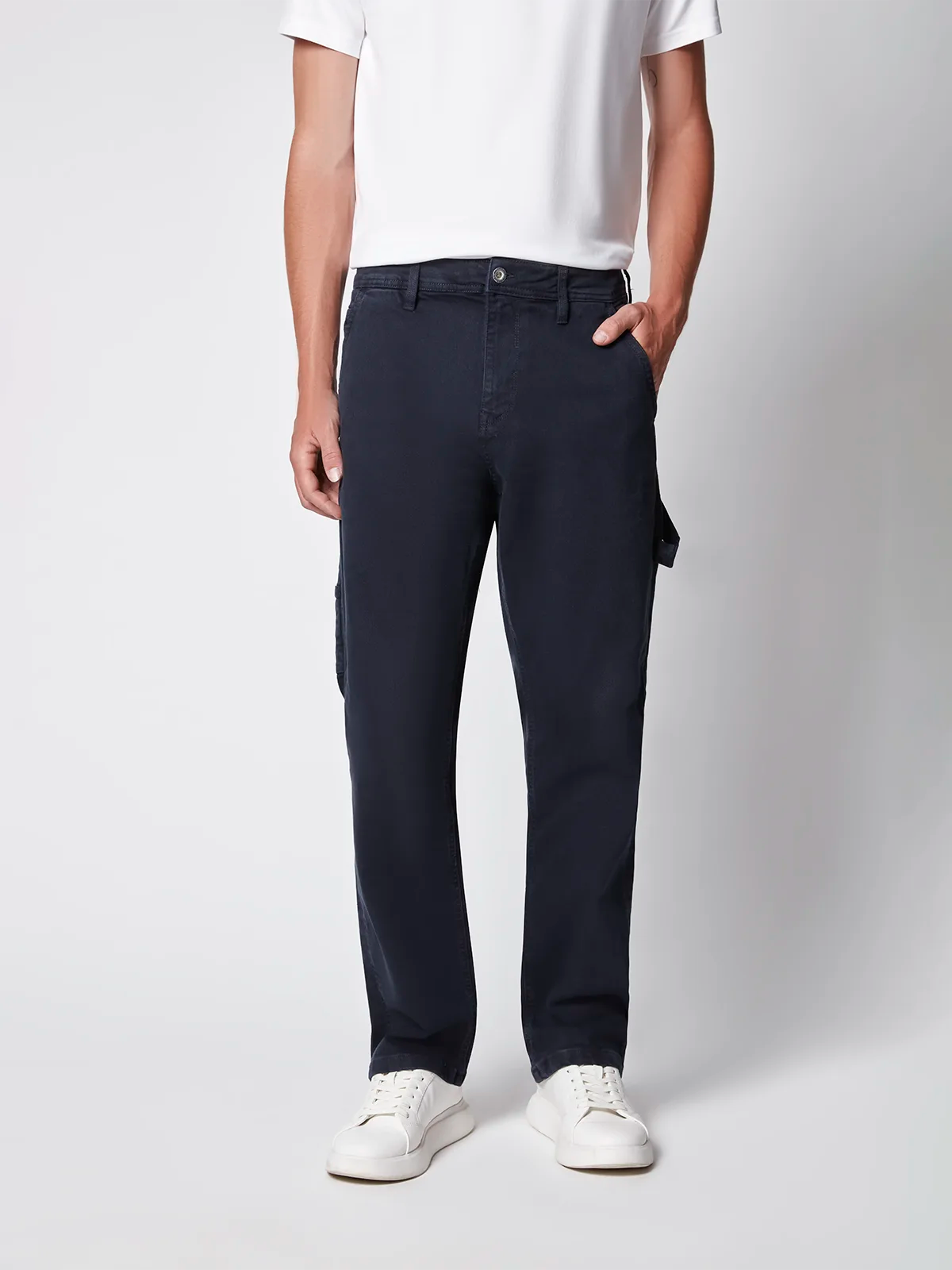 Pantalon de charpentier en denim coloré pour homme