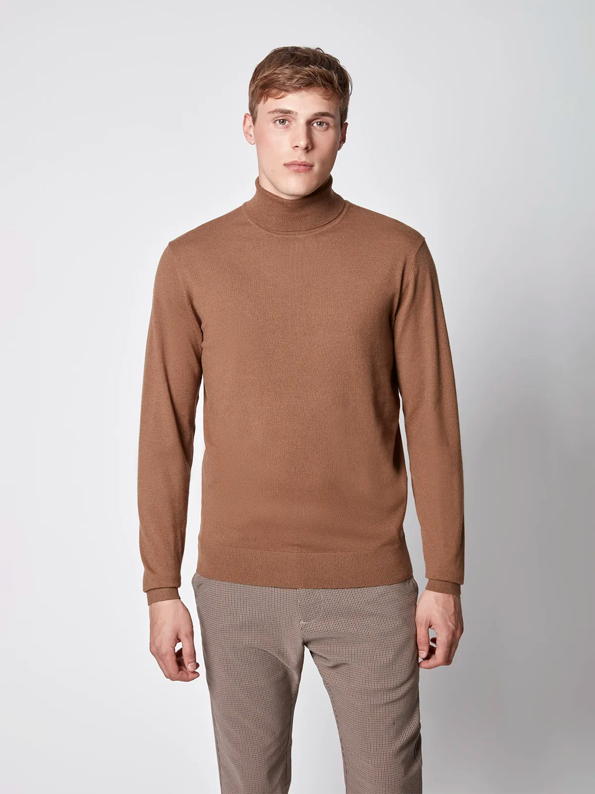 Pull à col roulé à manches longues pour homme