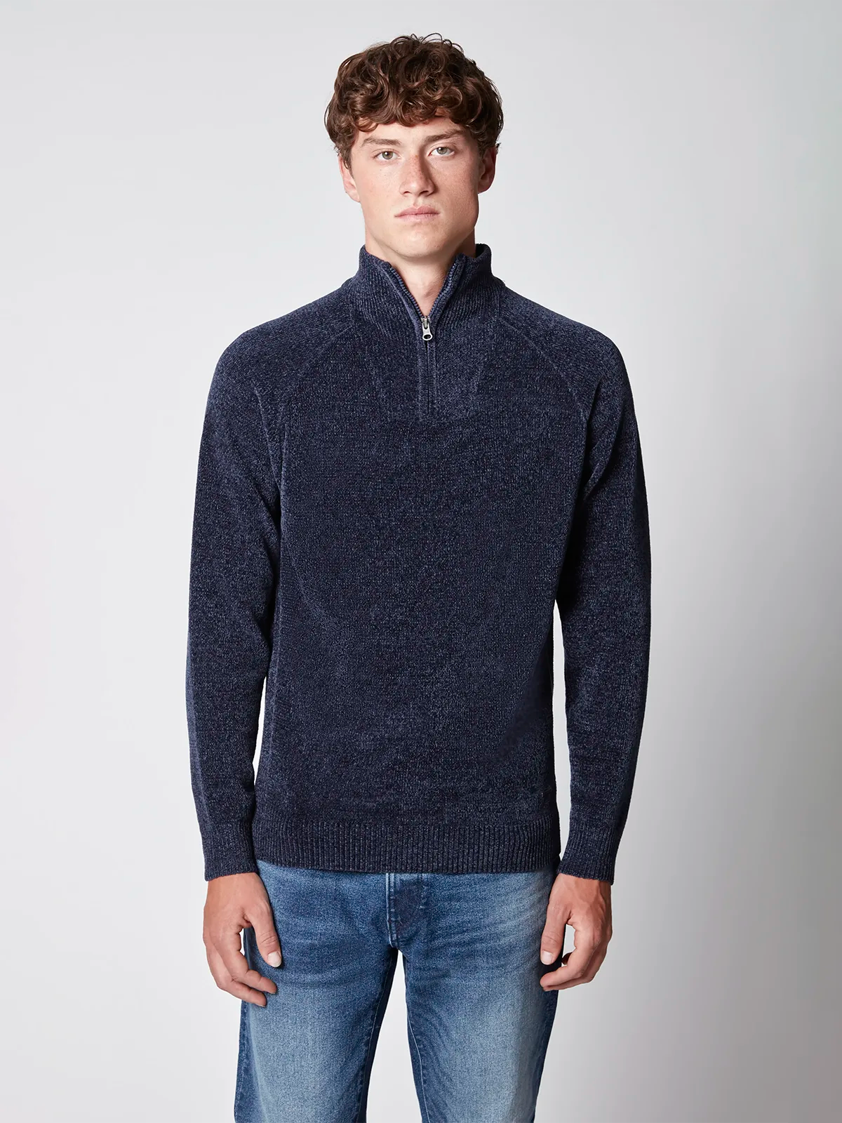 PULL-OVER ZIPPÉ À COL MONTANT POUR HOMMES