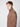A young man with light brown hair models the PROJEK RAW Mens Cable Knit Mock Neck Sweater in brown and black, standing sideways with a neutral expression against a plain light gray background.