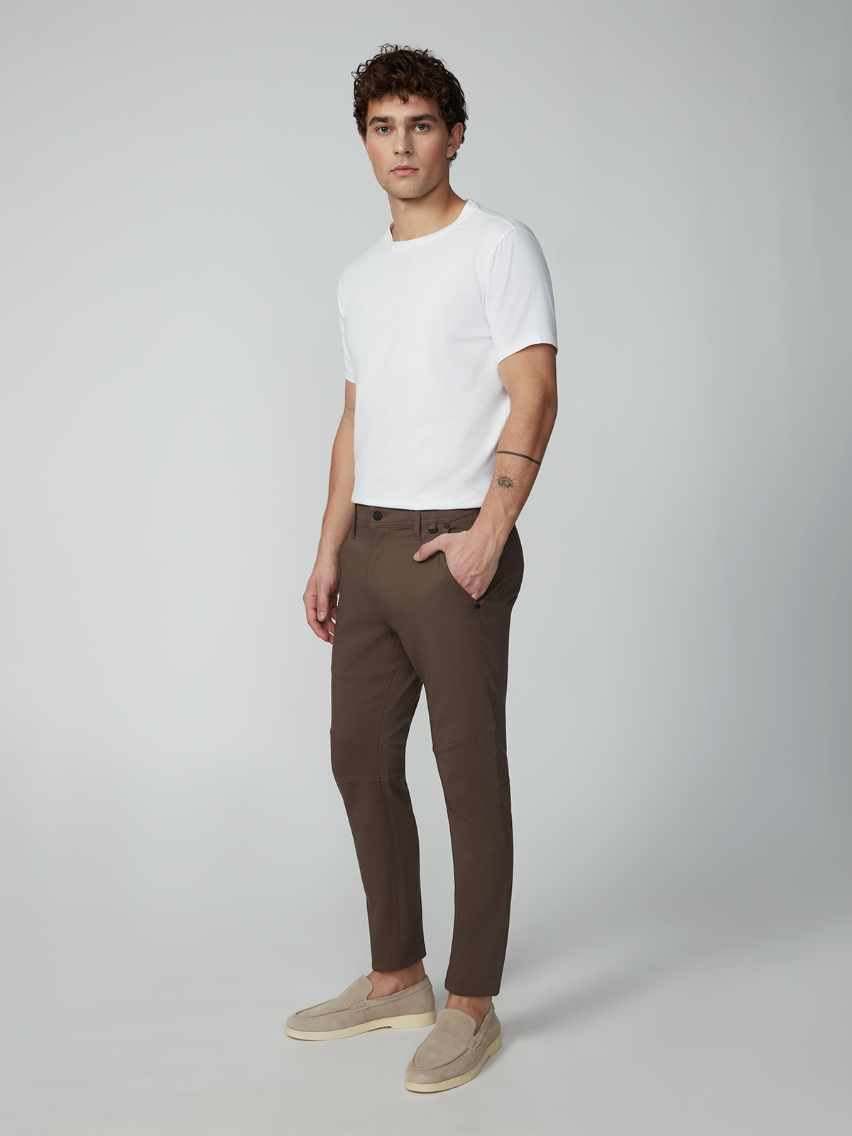 Men's Solid Bungee Fashion Chino Pant