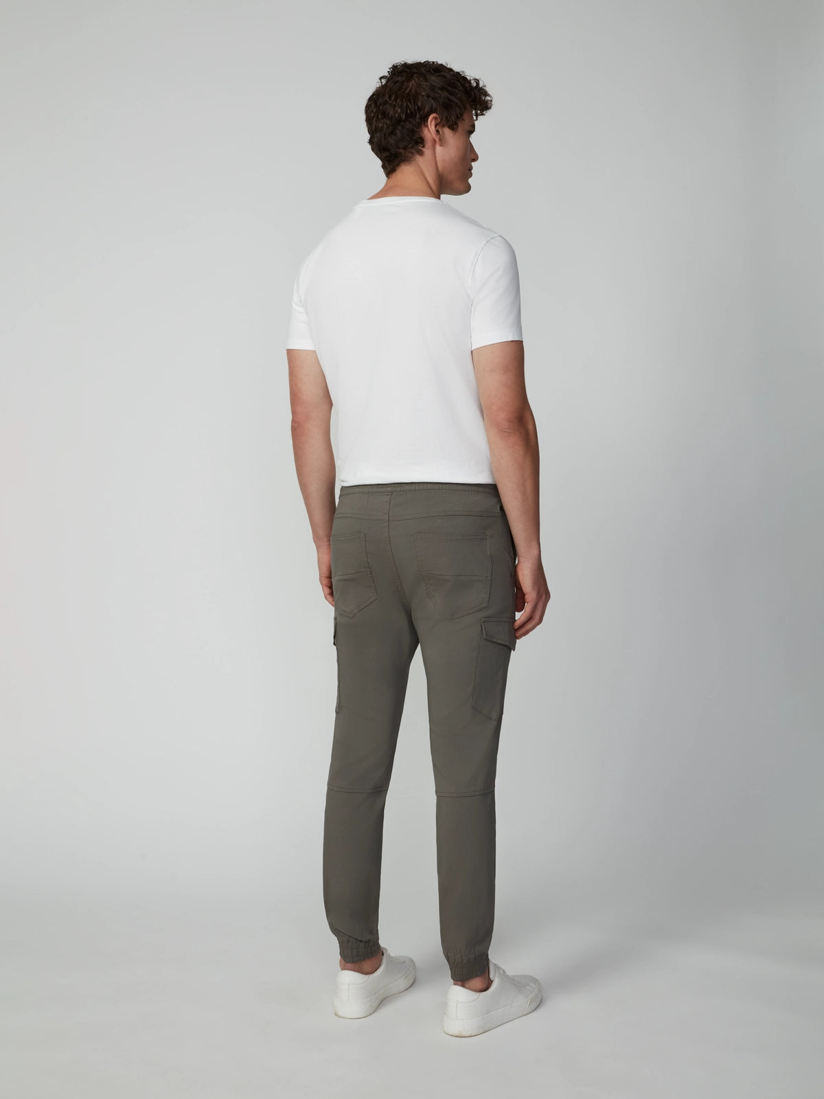 Men's Solid Bungee Cargo Jogger