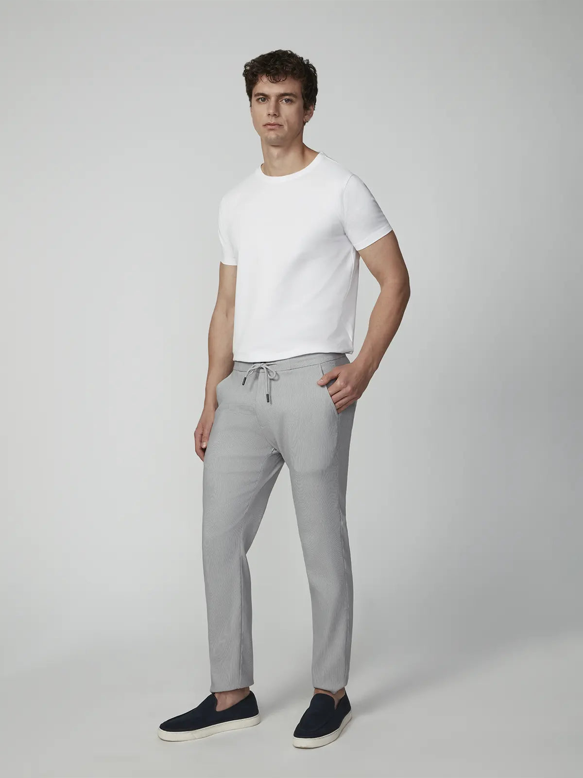 Pantalon chino à cordon de serrage pour homme