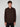A young man with curly brown hair wears a dark brown PROJEK RAW MENS LONG SLEEVES KNIT FLANNEL SHIRT with two chest pockets, standing against a plain light gray background.
