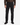 A person wearing a brown long-sleeve shirt, PROJEK RAW CORDUROY 5-POCKET STRAIGHT FIT BARU PANTS in black, and black shoes stands facing forward against a plain white background.