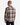 A man stands facing away against a plain white background, wearing the PROJEK RAW PLAID FLANNEL SHIRT in a relaxed fit with a gray and black check pattern, paired with dark jeans.