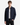 A young man stands with one hand in his pocket against a plain white background, wearing the PROJEK RAW BUNGEE SOLID ZIPPER OVERSHIRT in navy blue over a white shirt and black pants.
