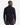 A man is standing with his back to the camera, wearing the PROJEK RAW SHAKER RIB MOCK NECK 1/4″ ZIP SWEATER in dark navy and dark pants, set against a plain white background.