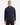 A man wearing the PROJEK RAW CLASSIC FIT CHENILLE PULLOVER 1/4″ ZIP SWEATER in dark blue and black pants stands facing forward against a plain white background.