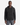 A man wearing the PROJEK RAW BONDED CHENILLE ZIP-UP HOODIE, which has a dark textured look, plush feel, and drawstrings, stands against a plain white background. He has short hair and is paired with grey jeans.