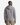 A man is shown from the back, standing against a plain white background, wearing the PROJEK RAW BONDED CHENILLE ZIP-UP HOODIE in gray paired with khaki cargo pants.