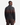 A man stands facing away, wearing the PROJEK RAW BONDED CHENILLE 1/4″ ZIP PULLOVER SWEATER—a cozy knit in gray with red and black horizontal stripes—paired with brown pants against a plain white background.