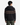 A person wearing the PROJEK RAW BONDED CHENILLE ZIP-UP HOODIE, featuring a dark, plush texture and two brown horizontal stripes across the back and sleeves, paired with green pants, stands facing away from the camera.