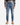 A person stands facing forward, wearing a black and gray plaid shirt, the BARU CLASSIC STRAIGHT FIT DENIM by PROJEK RAW in a vintage-inspired stone blue wash, and tan lace-up boots. The straight-leg jeans lend a timeless touch to the outfit. The background is plain white.