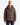 A man wearing a PROJEK RAW ECOFILL PUFFER JACKET—a brown, weather-resistant jacket with a hood and front zipper—stands facing forward with a neutral expression against a plain white background, ready for outdoor adventures.