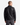 A man with short hair faces away from the camera against a plain white background, wearing the PROJEK RAW MEN’S VEGAN LEATHER MOTO JACKET with quilted sleeves and dark gray jeans.