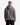 A person wearing a gray PROJEK RAW RELAXED FIT TERRY FLEECE HOODIE and black cargo pants is standing with their back facing the camera against a plain white background.