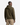 A person wearing an olive green PROJEK RAW RELAXED FIT SCUBA ZIP-UP HOODIE and beige pants stands facing away, displaying the back of the relaxed fit hoodie.