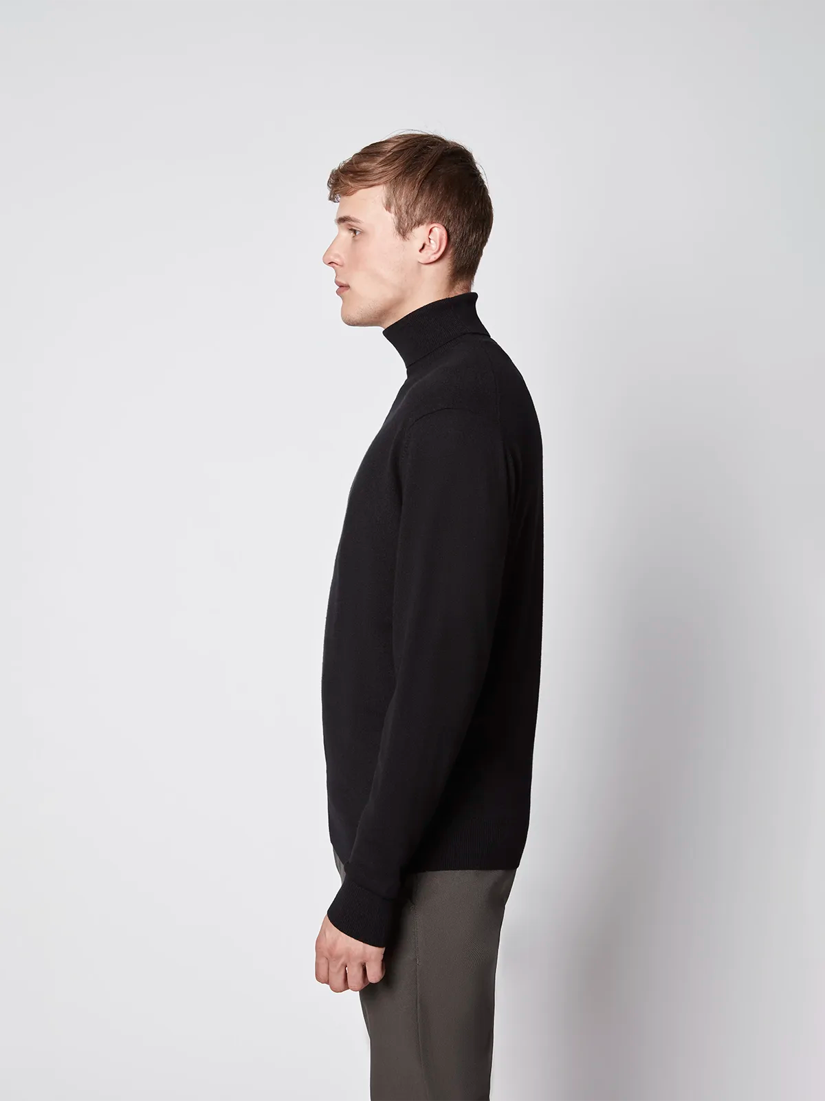 Pull à col roulé à manches longues pour homme